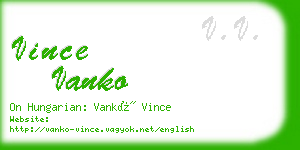 vince vanko business card